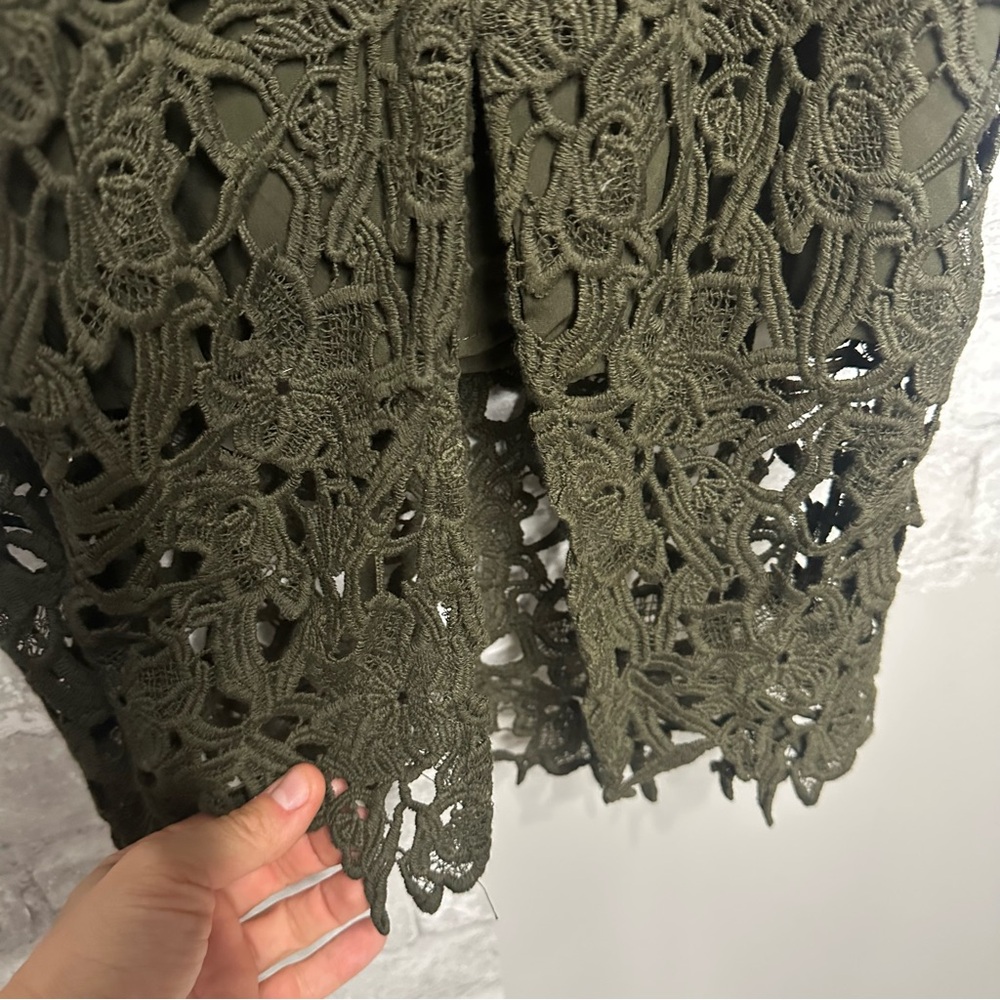 EUC Style Stalker Women’s Thalia Dress Elegant Crocheted NWT Size Medium (Olive) - Picture 7 of 16